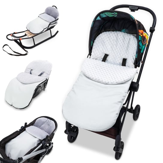 Śpiworek Do Wózka Spacerowego Zimowy Model 1: 90X45 Śpiworek Do Wózka Dziecięcego Zimowy Jasnoszary Totsy Baby