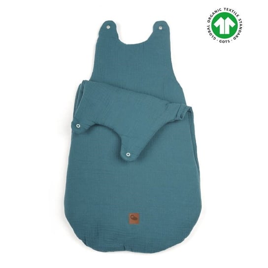 Śpiworek Z Organicznej Bio Bawełny Oddychającej Gots Newborn Sleepbag Emerald Muslin Cotton Tog 3,5 Wiek 0 M+ Hi Little One Hi Little One