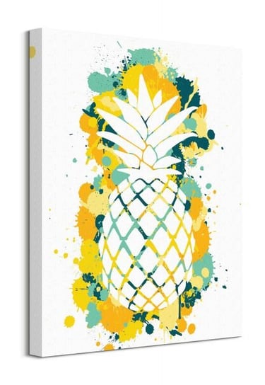 Splatter Silhouette Pineapple - obraz na płótnie Art Group