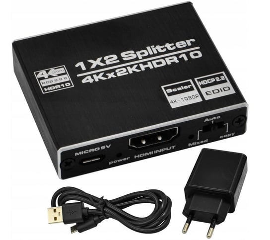 Splitter HDMI 2.0 1x2 4K UHD HDCP 2.2 Rozdzielacz 1 x 2 Inna marka