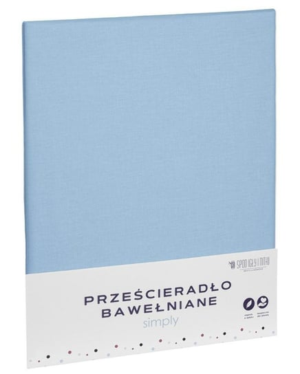 Spod Igły i Nitki, Prześcieradło bawełniane 220x200 cm, błękitne jednobarwne Simply Spod Igły i Nitki