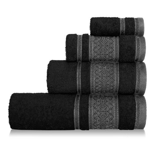Spod Igły i Nitki, Ręcznik, PANAMA 100% bawełna, Czarny , 100x150 cm Spod Igły i Nitki