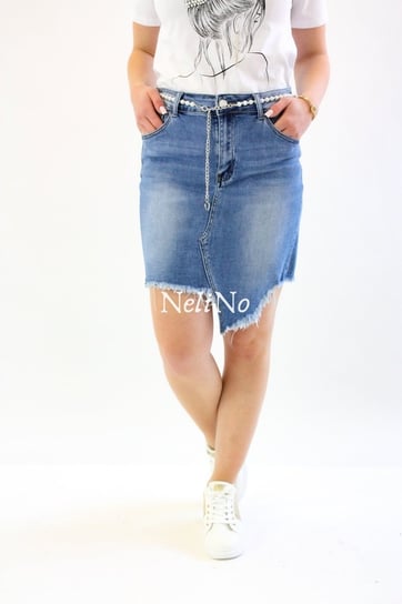 Spódnica jeansowa mini asymetryczna Tanita Niebieska 31 Nelino