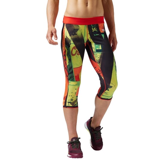Spodnie 3/4 Reebok CrossFit Primed damskie dwustronne legginsy getry treningowe-S Reebok