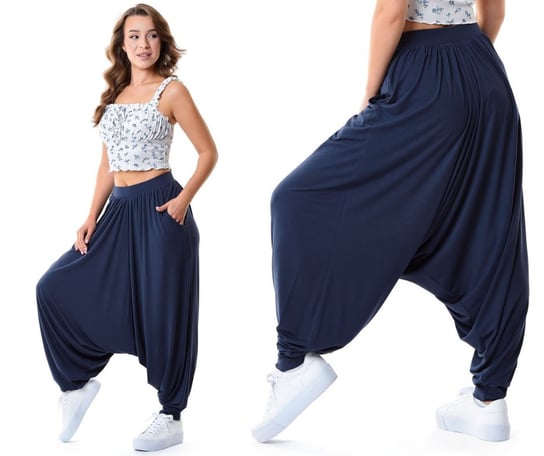 Spodnie alladynki damskie z obniżonym krokiem luźne haremki na jogę S/M Inna marka