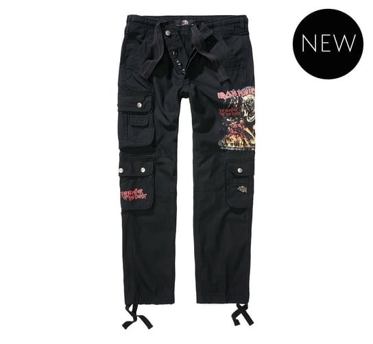 spodnie bojówki IRON MAIDEN PURE SLIM TROUSERS black-L Inna marka