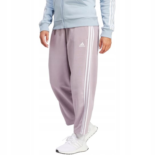 Spodnie damskie adidas Essentials 3-Stripes Open Hem Fleece różowe IR5387 S Adidas