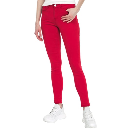 Spodnie damskie Guess Jegging Mid ultra skinny czerwone-W27 GUESS