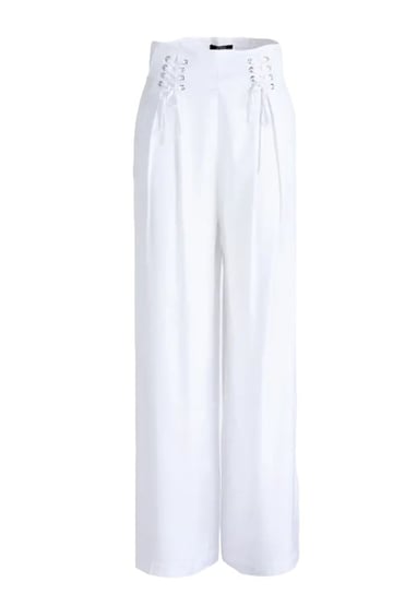 Spodnie damskie Guess True Pallazzo białe-W27 GUESS