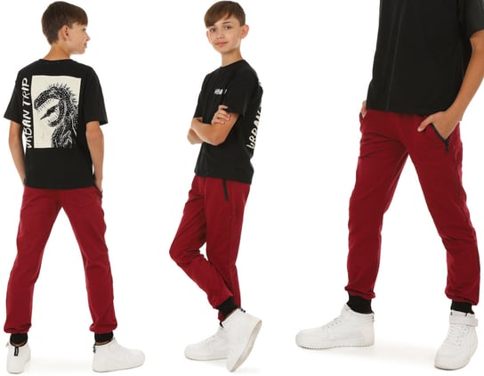 Spodnie dresowe dla chłopca, produkt polski - 116 BORDO / KROPEK Inna marka