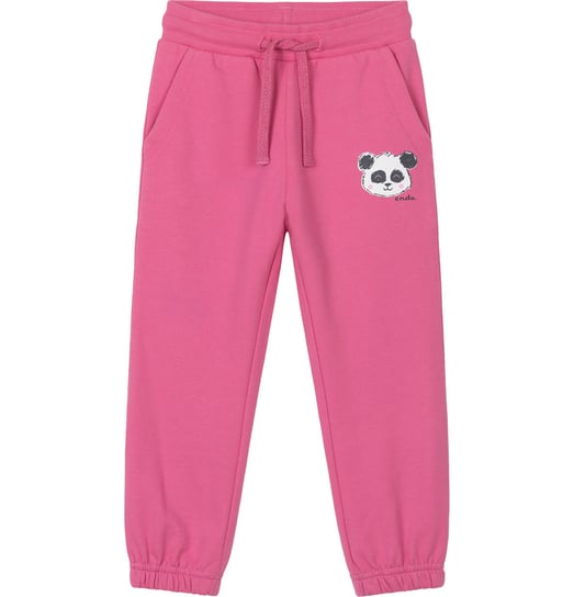 Spodnie dresowe dziecięce dziewczęce bawełniane Miś panda różowe 128 Endo Endo