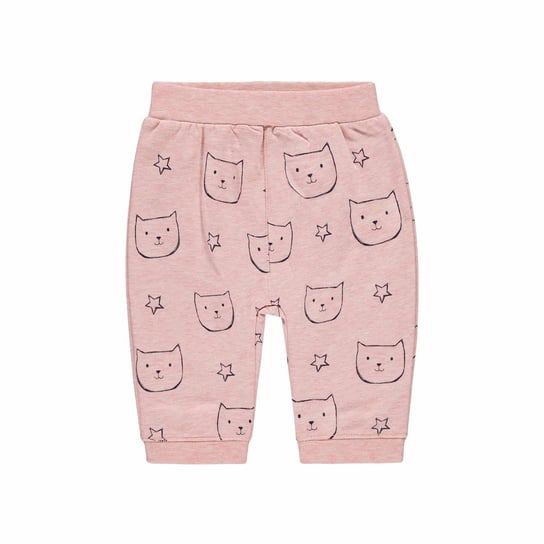 Spodnie dziewczęce dresowe, różowe z nadrukiem w kotki, Bellybutton BellyButton