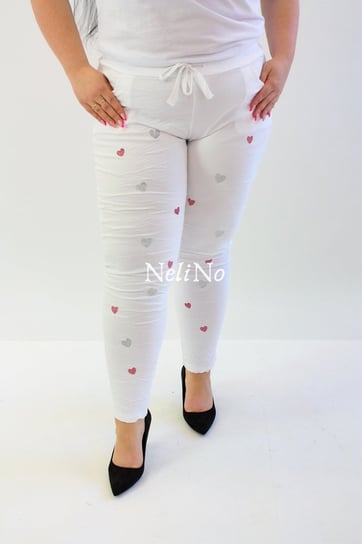 Spodnie gumy z serduszka Maja Białe UNI Nelino