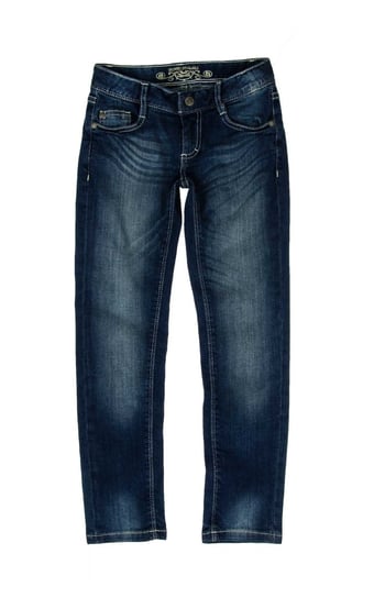 Spodnie jeansowe dziewczęce, skinny fit mid, niebieskie, Lemmi Lemmi