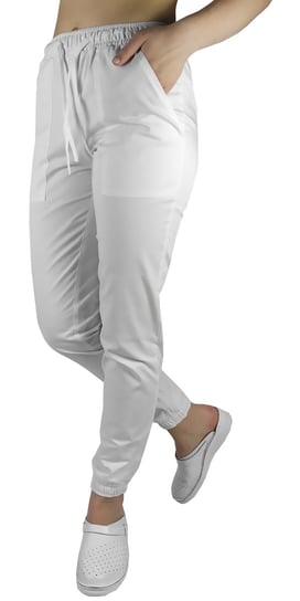 Spodnie joggery medyczne białe XL M&C