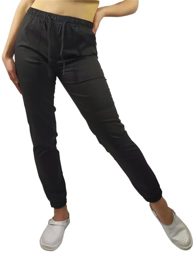Spodnie joggery medyczne FLEX czarne elastyczne - premium L M&C