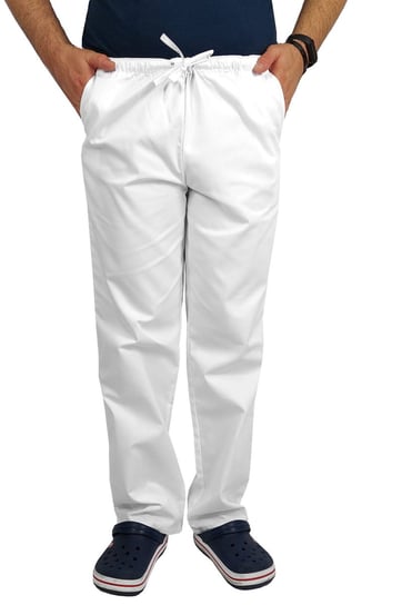 Spodnie kucharskie gastronomiczne REGULAR białe 4XL M&C