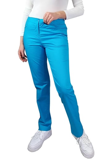 Spodnie medyczne damskie elastyczne zwężane turkus 36 M&C