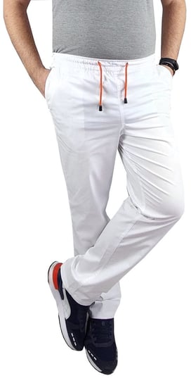 Spodnie medyczne męskie SLIM elastyczne białe L M&C