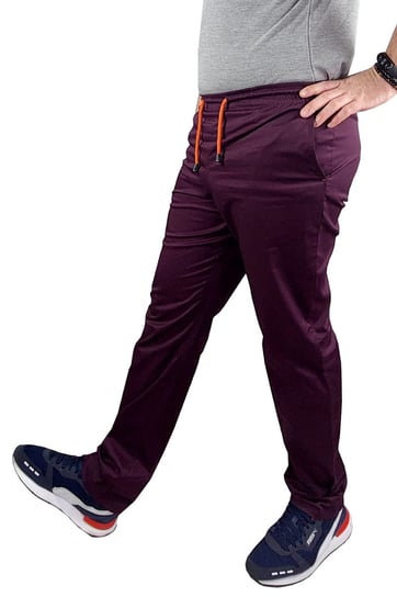 Spodnie medyczne męskie SLIM elastyczne śliwkowe 3XL M&C
