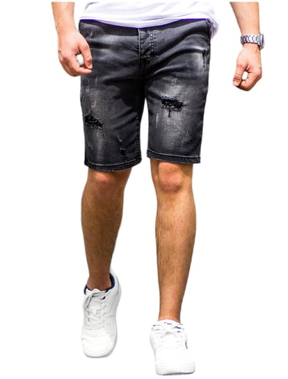 Spodnie męskie krótkie czarne jeansowe Recea - 33 Recea