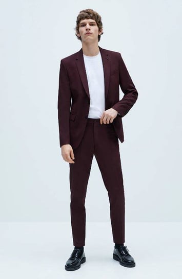 Spodnie męskie Zara eleganckie bordowe -L Inna marka