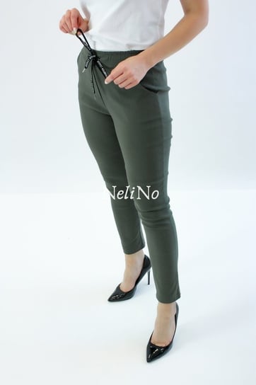 Spodnie na gumce Olivia Khaki S Nelino