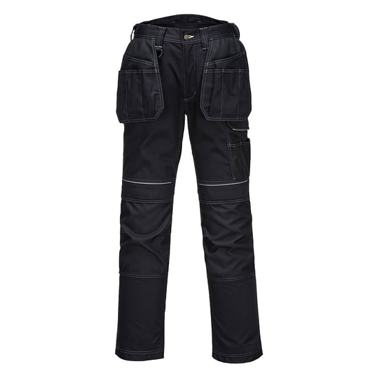 Spodnie PW3 z kieszeniami kaburowymi Czarny 36 Portwest