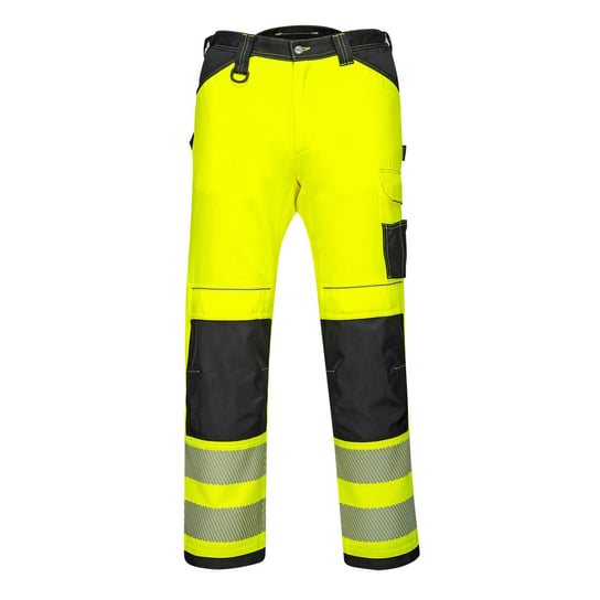 Spodnie robocze ostrzegawcze PW3 Czarny Żółty 46 Portwest