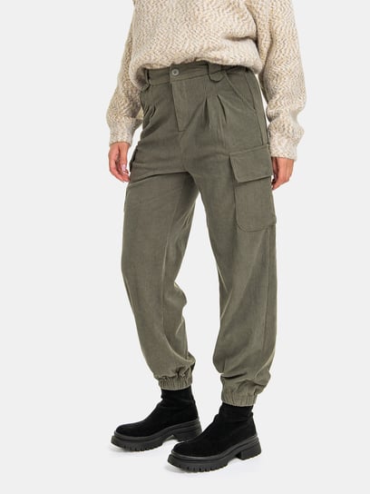 Spodnie typu cargo L khaki SZACHOWNICA