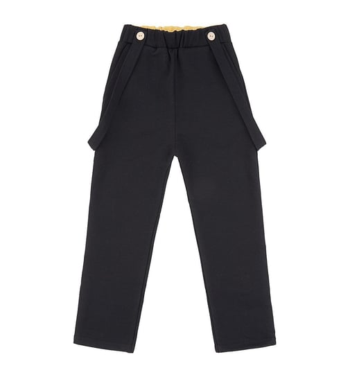Spodnie z szelkami, czarne - 104 Ewa Collection