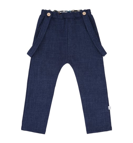 Spodnie z szelkami w kolorze jeansowym - 62 Ewa Collection