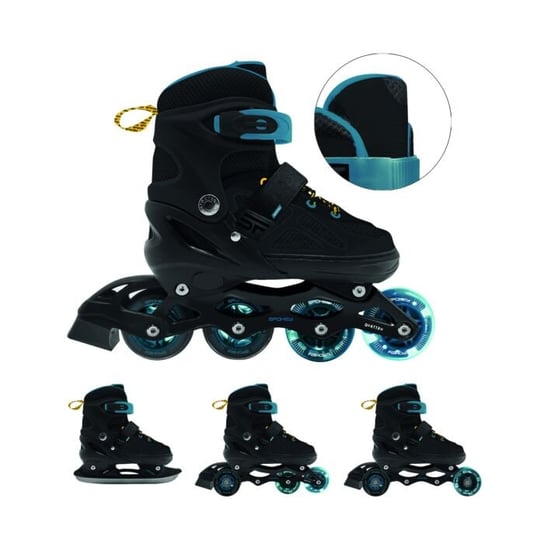 Spokey, Łyżworol 34-37BK/DBLQUATTRO 4IN1 Spokey