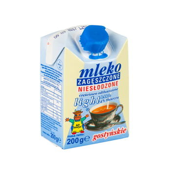 Spółdzielnia Mleczarska w Gostyniu. Gostyń mleko zagęszczone niesłodzone gostyńskie light 200g Gostyń
