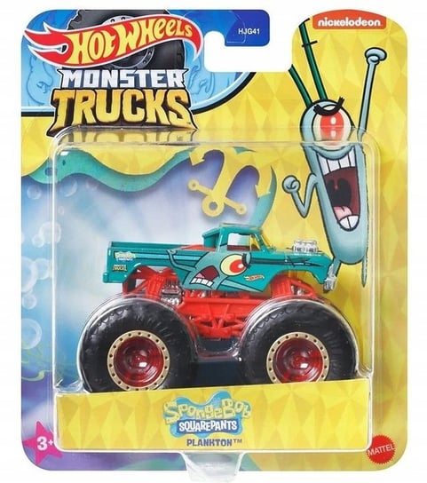 spongebob kanciastoporty plankton auto hot wheels truck figurka Mattel