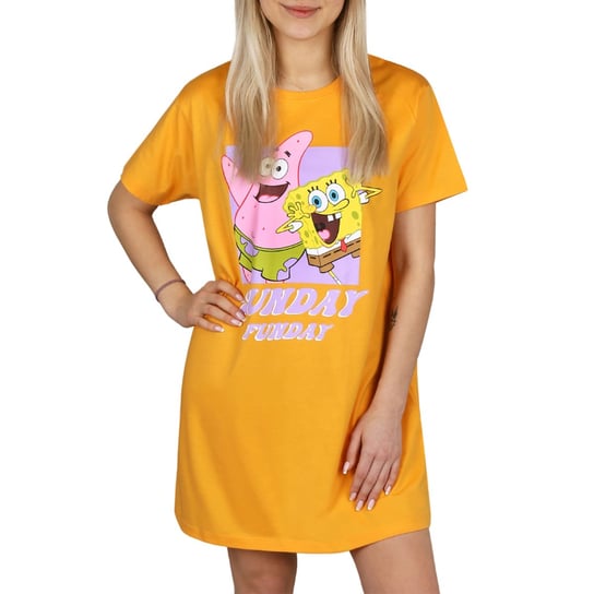 SpongeBob Kanciastoporty Pomarańczowa koszulka nocna/koszulka do spania bawełniana L Nickelodeon