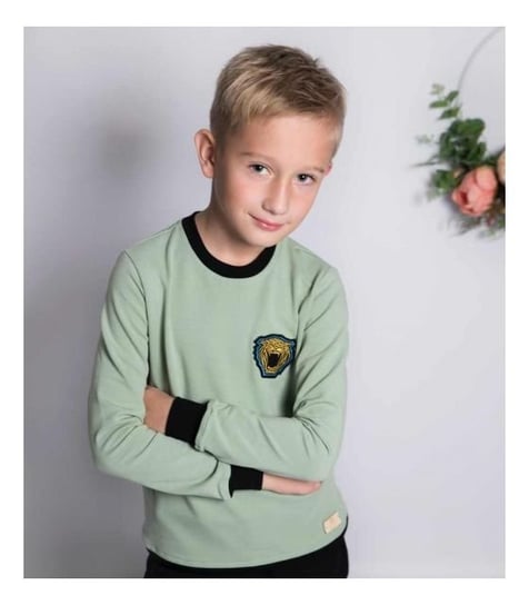 Sportowy bawełniany dres dla chłopca zielony 122 128 / Royal Baby Shop Royal Baby Shop