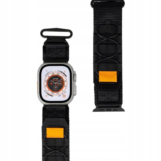 Sportowy pasek do zegarka Bizon Strap Watch Adventure do Apple Watch 42/44/45/49 mm, czarny Bizon