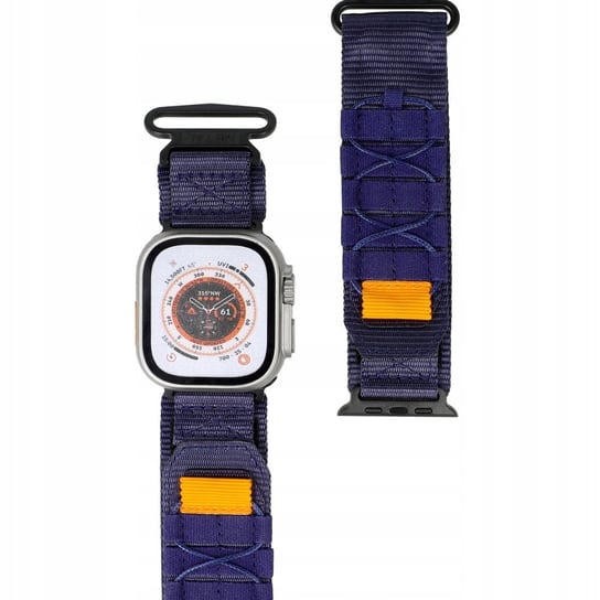 Sportowy pasek do zegarka Bizon Strap Watch Adventure do Apple Watch 42/44/45/49 mm, granatowy Bizon