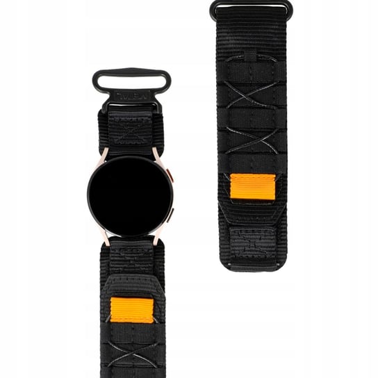 Sportowy pasek do zegarka Bizon Strap Watch Adventure do Galaxy Watch 20mm, czarny Bizon