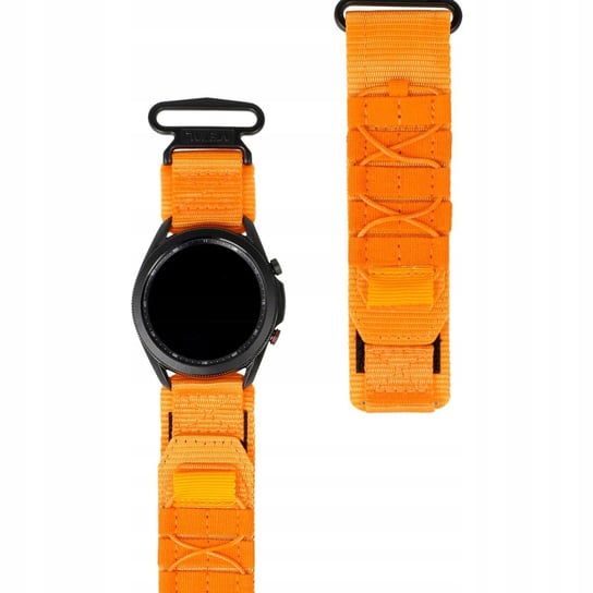 Sportowy pasek do zegarka Bizon Strap Watch Adventure do Galaxy Watch 22mm, pomarańczowy Bizon