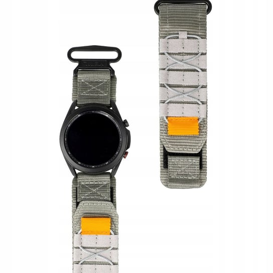Sportowy pasek do zegarka Bizon Strap Watch Adventure do Galaxy Watch 22mm, szary Bizon