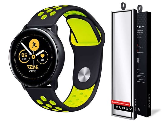 Sportowy pasek soft band Alogy do Samsung Gear S3/ Watch 46mm Czarno-żółty (22mm) Alogy