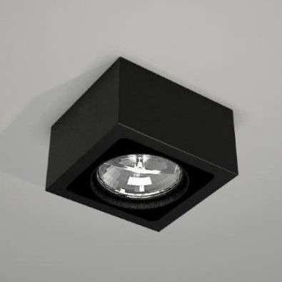 Spot LAMPA sufitowa UTO 7092 Shilo natynkowa OPRAWA metalowa do łazienki kostka cube czarna Shilo