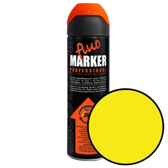 Spray 500ml Fluomarker geodezyjny żółty Deco Color 14510 Deco Color
