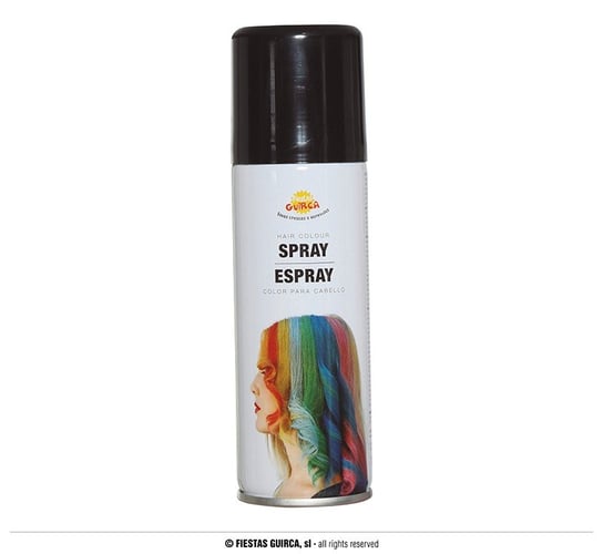 Spray do włosów fluorescencyjny świecący czarny 125ml Guirca