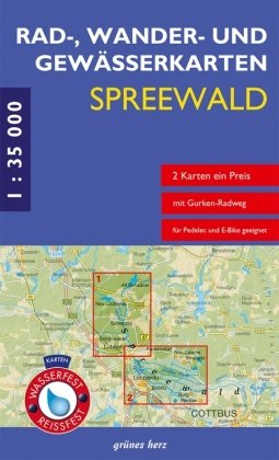Spreewald 1 : 35 000 Rad-, Wander- und Gewässerkarten-Set Grunes Herz Verlag, Grunes Herz