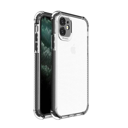 Spring Armor żelowy elastyczny pancerny pokrowiec z kolorową ramką do iPhone 11 czarny Hurtel