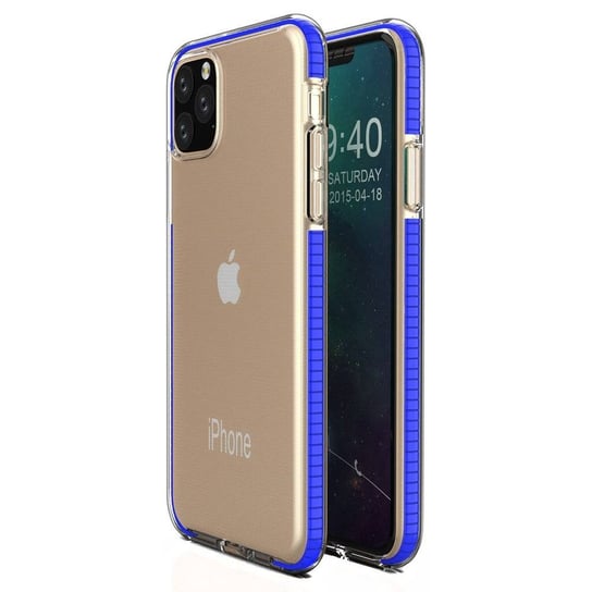 Spring Case pokrowiec żelowe etui z kolorową ramką do iPhone 11 Pro ciemnoniebieski Hurtel