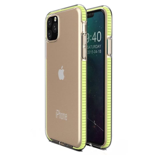 Spring Case pokrowiec żelowe etui z kolorową ramką do iPhone 11 Pro żółty Hurtel
